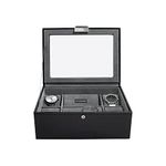 STACKERS Mens Accessories | Medium Black & Grey Velvet 8 Watch Box Stacker lid