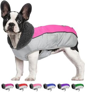 Dog Winter Coat, Christmas Dog Jacket with Reflective Stripes, Waterproof Dog Sweater with Harness Hole, Warm Pet Winter Vest for Small Medium Extra Large Dogs (Pink, M)