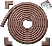 RovingCove Edge Corner Protector Baby Proofing (Large 15ft Edge 4 Corners) - Hefty-Fit Heavy-Duty, Soft NBR Rubber Foam, Furniture Fireplace Safety Corner Edge Bumper Guard, 3M Adhesive, Coffee Brown