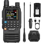 TIDRADIO TD-H3 Ham Radio Transceiver, Airband Two Way Radio Scanner, VHF 2 Way Radio Communication, Wireless Programming Rechargeable Dual Band Walkie Talkie (Black), 1 Pack