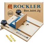 Router Table Box Joint Jig - Finger Joint Indexing Keys w/Three Finger Widths ¼”, ⅜” & ½” - Stable MDF Router Fence w/Low-Friction Melamine Coating - Knobs to Lock Platform w/ ¾” Miter Slot