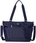 Baggallini Essential Laptop Tote - Work Tote Bag with Laptop Sleeve - Lightweight Travel Crossbody Shoulder Bag for Women, Cadet Navy