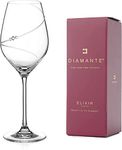 Diamante Swarovski Red Wine Glass Single - 'Silhouette' Design Embellished with Swarovski Crystals