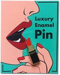 Lipstick Lapel Pin - Lipstick Badge - Gift Best Friend - Hard Enamel Pin, One Size, Metal