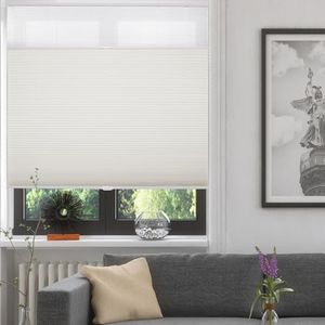 ZSHINE Manual Cordless Day and Night Honeycomb Blinds Full Blackout Fabric Window Cellular Shades for Home, Office, Hotel, Club, Restaurant Custom Made Size (Milky White)