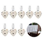 smtfcty 8Pcs Tablecloth Weights Clips Tablecloth Weights Hangers Heart Shape Stone Tablecloth Weights Pendants Metal Clip for Outdoor Picnic Family Dinner Table Decoration