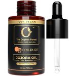 USDA Organic Jojoba Oil - 100% Pure Cold Pressed Jojoba Oil for Skin, Hair, Face, and Nails - Organic Jojoba Oil for Hair and Skin Care - Best Body Oil for Moisturizing – 1 Fl Oz