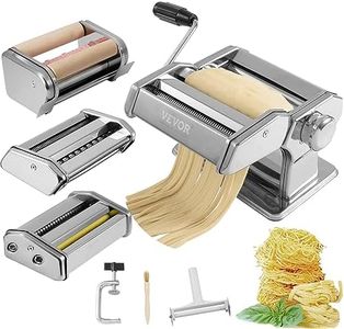 VEVOR Pasta Maker Machine, 9 Adjustable Thickness Settings Noodles Maker, 150 Stainless Steel Pasta Rollers, Pasta Machine with 3 attachments, Perfect for Spaghetti Lasagna Fettucine Dumpling Wrappers