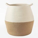 Habere India-All the Cultures Fabricating India Laundry Basket | Basket For Baby Clothes Storage | Jute & Rope Clothes Basket | Jute Laundry Basket | Laundry Basket (design 1)