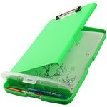 HWPRATO Clipboards Nursing Clipboard Foldable Clipboard with Storage File Folder Clipboard Folder Organizer Plastic Clipboard Folio with Storage Case for Offices, Doctor, Teacher, Kids (Green)