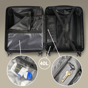 Cabin Max Anode 55x40x20 Cabin Suitcase – 8 Wheels, Lightweight, Built-In Lock, 40L