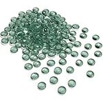 BELLE VOUS Green Glass Pebbles - 2kg / 4.5lbs 18mm Flat Marble Bead Gemstones - Decorative Gems for Weddings/Party Table Scatter, Centrepiece Vase Filler Stones and Aquarium Decor