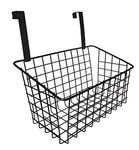 Styleys Iron Multifunctional Kitchen Rack Over The Cabinet Door Wire Storage Basket (S11102, Black, 1, Hanging Shelves) - Rectangular