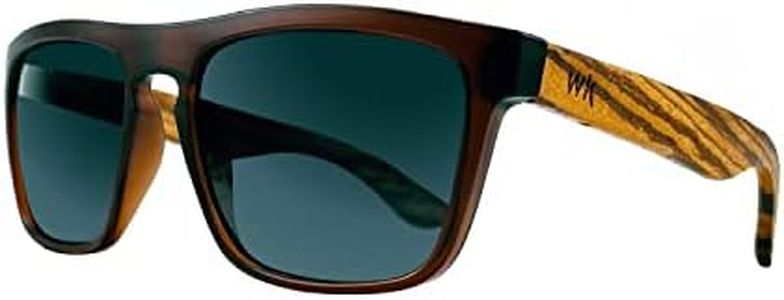 TRIBAL EARTH Wood Sunglasses Polarised for Men and Women with UV Protection | Polarised Lens | Dark Brown | Foldable Carry Case | Driving Fishing Golf