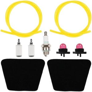 BlueStars 530037793 Air Filter - Compatible with Poulan Pro Craftsman 1900 1950 2025 2050 2075 2150 2350 2375 2450 2550 Craftsman 530069216 530069247 530071835 Chainsaw Primer Bulb Fuel Line Kit