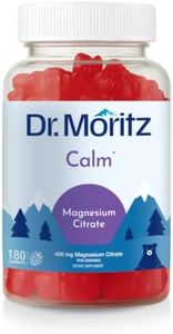 Dr. Moritz Magnesium Gummies for Adults - Low-Sugar Magnesium Gummies 400 mg - Easy to Chew Adult and Kids Magnesium Gummies (180 Count) - Raspberry Flavored Magnesium Citrate Gummies