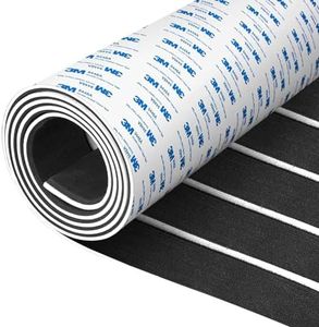 Fullfire EVA Foam Boat Flooring Faux Teak Boat Decking Marine Floor Self-Adhesive Backing Sheet for Motorboat RV Yacht Kayak 47" x 16" Black with White Lines