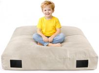Uhealpia Crash Pad for Kids Sensory – Autism Sensory Crash Pad & Crash Mat, Soft High Density Foam Landing Pad with Washable Velvet Cover for Indoor Play & Sensory Gym, 5×5 FT, Beige