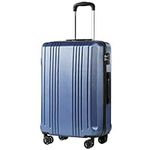 Coolife Luggage Suitcase PC+ABS with TSA Lock Spinner 20in24in28in (Ice Blue, S(20in)_Carry on)