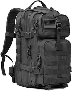 REEBOW GEAR Military Tactical Backpack 3 Day Assault Pack Army Molle Bag Backpacks Rucksack 35L, Black, Rucksack Backpacks