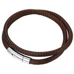 Mens & Womens Brown Leather Bracelet Medium (Wrist Size 6.07-6.86 inch)