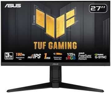 ASUS TUF Gaming 27” 1080P Monitor (VG279QL3A) - Full HD, 180Hz, 1ms, Fast IPS, Extreme Low Motion Blur, FreeSync Premium, G-SYNC Compatible, Speakers, DisplayPort, Height Adjustable, 3 Year Warranty