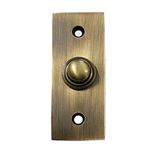 Adonai Hardware Rectangular Victorian Brass Bell Push or Door Bell or Push Button (Antique Brass)