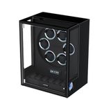 DUKWIN Automatic Watch Winder for 6 Watches with Fingerprint Unlcok RGB Light Watch Winder with 6 Extra Storage Space, LCD Touchscreen Control, Ultra-Quiet Japanese Motors