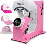Giraffe Auto Hat Heat Press Machine, Automatic Hat Press Heat Machine for Caps T-Shirts Bags, DIY Sublimation Hat Press Cap Press Auto Open & Release & Digital Press Knob-Style Control Panel (Pink)