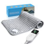 Heat Pads For Back Pain Relief - Stepless Heating Levels Electric Heat Pad with Buckle & LED Controller, Machine Washable Heating Pad with Auto-Off Timer for Shoulders Neck Pain Relief 30x60cm