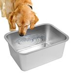 3 Gallons Large Dog Water Bowl, Stainless Steel Metal Dog Bowls, Large Capacity Pet Food Bowl Water Dish for Indoor and Outdoor Universal for Large & Giant Dogs