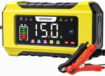 15A Car Battery Charger, NEXPEAK 12V 15A/24V 8A Automatic Smart Battery Charger with Temperature Compensation for Car, AGM, Gel, Wet, SLA for Lead Acid Batteries and LiFePO4 Batteries