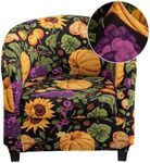 CRFATOP 2 Piece Club Chair Slipcover Stretch Barrel Chair Covers Printed Tub Chair Slipcovers Soft Armchair Covers Removable Furniture Protector Arm Chair Cover for Living Room,48