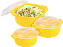 Porpoise Microwave Kitchen Food Storage Container Jar Bowl Set of 3 | BPA Free |3 Piece (Mini-Small-Medium)