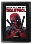 HWC Trading A3 FR Deadpool Movie Poster Ryan Reynolds Signed Gift FRAMED A3 Printed Autograph Film Gifts Print Photo Picture Display