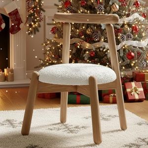 DAYAOUTDOOR Kid Chairs with Solid Wooden Frame, Toddler Armchair Comfy, Upholstered Kids Chair, Toddler Chairs Ages 1-4, Wooden Kids Chair for Playroom, Kindergarten & Preschool, Round White