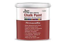 Chalk Paint Dark Colors | 1 Liter - Matt Finish | Water Base Acrylic Paint | Coverage : 80 to 100 Sq. Ft. | Apply on Surfaces Like Walls, Boards, Furniture & Home Décor Products. (Terracotta)