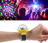 Disco Light, Star Projector Light, Party Ball Lights, Disco Watch for Kids, Mini LED Night Light with Color Changing (Yellow)