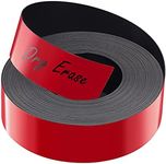 LLPT Dry Erase Magnetic Label Strips 1” x 26 Ft Blank Writable Magnet Roll Labels Reusable Cutable for Refrigerator Shelf Whiteboard Toolbox Craft and Other Metallic Surfaces Red (DMS156)