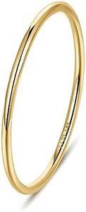 NOKMIT 1PC 1mm 14K Gold Filled Rings for Women Girls Thin Gold Ring Dainty Cute Thumb Pinky Band Non Tarnish High Polished Comfort Fit Size 4 to 11 (7)