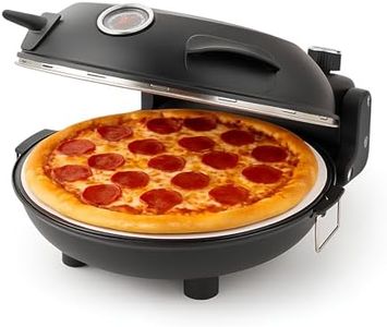 VibePro - Electric Pizza Maker Oven with Ceramic Stone – 1200W, 420°C Max, Dual Temperature Control, Fast Cooking in 3-5 Minutes, Compact Countertop Pizza Oven for Home and Kitchen