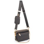 UTO-Crossbody-Bags-for-Women 3 in 1 Multipurpose Shoulder Purse with Detachable Coin Pouch Chain Strap CA Nylon Grey