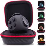 PILPOC theFube Fidget Cube - Deluxe Authentic Fidget Toys for Adults & Kids - Premium Protective Case, Stress Cube, Anxiety Toys, ADHD, OCD, Autism. Quiet Sides & Fidget Clicker Toy (Black)