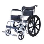 Everactiv by HCAH Economy Plus - Chrome Finish | Wheel chairs for old People with Safety Belt | Sturdy frame and Easy folding Mechanism