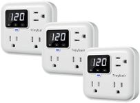 Surge Protectors 3-Outlet LED Display Power Strip with Voltage Protector, 80V-140V Refrigerator Surge Protector for TV Computer,Wall Mount,1800J,3 Pack