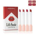 4Pcs Cigarette Case Lipstick Long-Lasting Non-Sticky Matte Nude Lipstick Set Lightweight Mini Small Little Smoke Tube Style Gift for Women Lip Makeup (B)