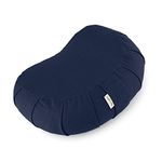 Basaho CRESCENT Zafu Meditation Cushion | Organic Cotton | Buckwheat Hulls | Removable Washable Cover (Midnight Blue)