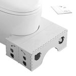 Little Bean Foldable Toilet Potty Stool for Adults And Kids 18cm Healthy Squatting Posture Toilet Poop Stool Bathroom Anti-Slip Toilet Assistance Step Stool Fold Design (White)