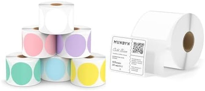 2 Inch Circle Color Thermal Sticker Labels+2"x2" Square Thermal Labels
