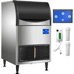 VEVOR Commercial Ice Maker, 120 KG/265 LBS Per 24 Hours, Industrial Ice Machine, with WiFi, Intelligent Commercial Ice Machine, 55 KG/121 LBS Storage Capacity, Ice Maker Commercial, Stainless Steel